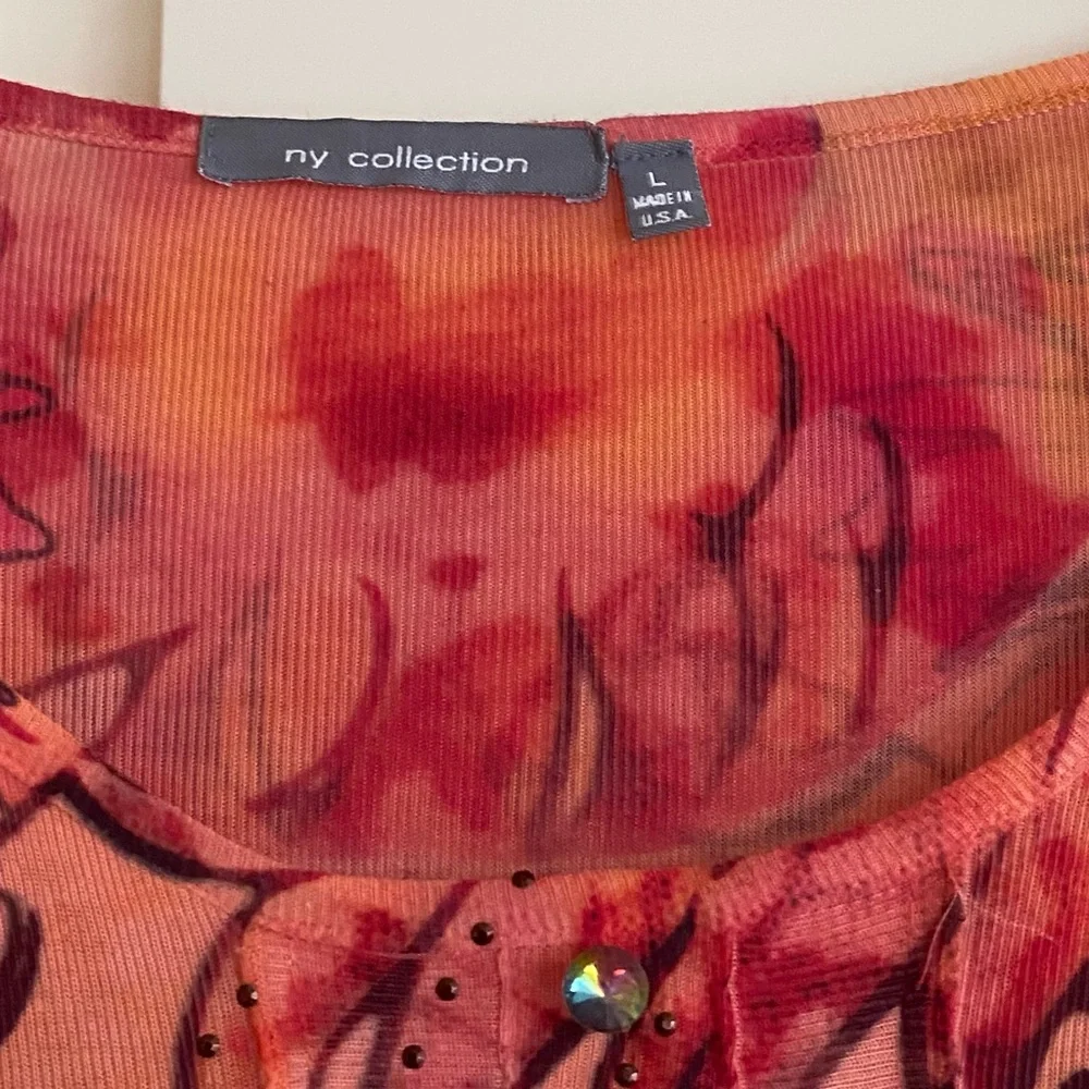 NY Collection Vibrant Artistic Long Sleeve Top - Picture 3 of 8